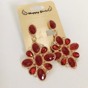 Statement piece red earrings